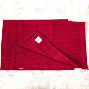 Crate & Barrel Grasscloth Cotton Placement Flame Color Set of 4